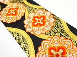 アンティーク　立涌に華紋織り出し袋帯（着用可）